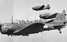 A-24 Banshees in an August 1943 attack against Kiska Island A-24 Banshees Amchatka Alaska August 1943.jpg