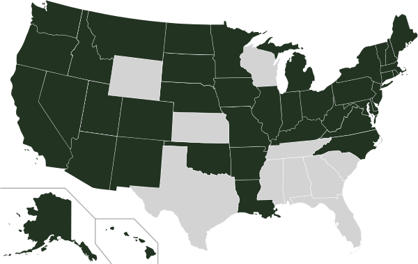 Medicaid expansion by state, as of July 1, 2020[214]   Adopted the Medicaid expansion   Medicaid expansion under discussion   Not adopting Medicaid expansion