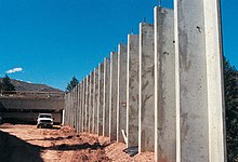 A double-tee retaining wall A double-T retaining wall, Snowmass Canyon project.jpg