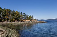 A small point of land jutting out into the ocean