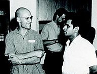 Shreeram Abhyankar (right) with Alexander Grothendieck (left), Michael Artin in the background, at Montreal, Quebec, Canada in 1970. Abhyankar Grothendieck.jpg