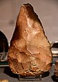 Acheulean hand-axe from Egypt. Found on a hilltop plateau, 1400 feet above sea level, 9 miles NNW of the city of Naqada, Egypt. Paleolithic. The Petrie Museum of Egyptian Archaeology, London