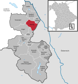 Läget för Ainring i Landkreis Berchtesgadener Land