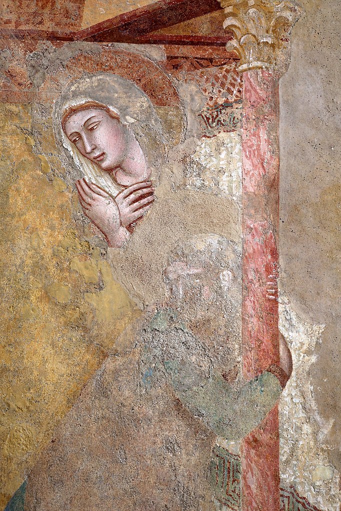 Ambrogio Lorenzetti, Annunciazione, 1334-1336, affresco, cappella di San Galgano a Montesiepi