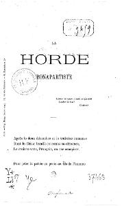 Édouard d’Anglemont, La Horde bonapartiste, 1875    