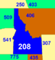 北美电话区号208和986