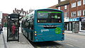 English: Arriva The Shires 3861 (KE05 FMX), a Volvo B7RLE/Wright Eclipse Urban, in Oxford Street, High Wycombe, Buckinghamshire, on Green Route 31, part of the High Wycombe Rainbow Routes network, supported by Buckinghamshire County Council.