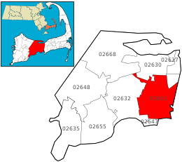 موقعیت هیانیس، ماساچوست در نقشه