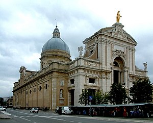 The Basilica of Santa Maria degli Angeli in Assisi where Simone had one of three spiritual encounters that really counted, leading to her conversion to Christianity.[45]