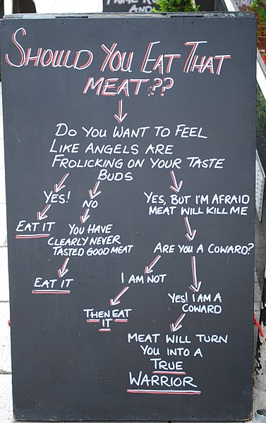 File:Be a Vegetarian ^ Not me, Be a Vegan ^ Never. - Flickr - secret coach park.jpg