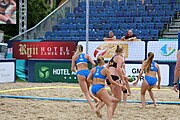 Deutsch: Beachhandball Europameisterschaften 2019 (Beach handball Euro); Tag 6: 7. Juli 2019 – Spiel um Platz Drei, Frauen, Kroatien-Niederlande 0:2 (14:23, 20:22) English: Beach handball Euro; Day 6: 7 July 2019 – Women's Bronze Medal Match – Croatia-Netherlands 0:2 (14:23, 20:22)