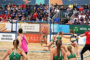 Deutsch: Beachhandball Europameisterschaften 2019 (Beach handball Euro); Tag 6: 7. Juli 2019 – Frauenfinale, Dänemark-Ungarn 2:0 (18:12, 23:22) English: Beach handball Euro; Day 6: 7 July 2019 – Women's Final – Denmark-Hungary 2:0 (18:12, 23:22)