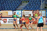 Deutsch: Beachhandball Europameisterschaften 2019 (Beach handball Euro); Tag 2: 3. Juli 2019 – Frauen, Vorrunde Gruppe D, Ukraine-Deutschland 2:0 (23:22, 32:24) English: Beach handball Euro; Day 2: 3 July 2019 – Women Preliminary Round Group D – Ukraine-Germany 2:0 (23:22, 32:24)