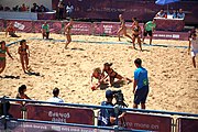 Deutsch: Beachhandball bei den Olympischen Jugendspielen 2018; Tag 4, 10. Oktober 2018; Mädchen, Vorrunde, Gruppe A - Ungarn-Chinese Taipei (Taiwan) 2:0 English: Beach handball at the 2018 Summer Youth Olympics at 10 October 2018 – Girls Preliminary Round Group A‎ – Hungary-Chinese Taipei 2:0