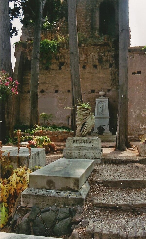 Grave of Belinda Lee at the Cimitero acattolico in Rome