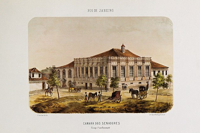 Palácio Conde dos Arcos, seat of the Imperial Senate in Rio de Janeiro, then Brazil's capital.