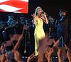 Celine Dion singing "God Bless America" at a May 2, 2002 concert aboard the USS Harry S. Truman