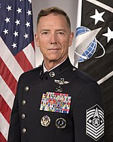 CMSSF Roger A. Towberman wearing the service dress uniform in June 2022.