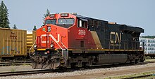 CN EF-644p No. 2869 CN 2869 EF-644p parked along the Riverwalk Trail in Quesnel, BC (DSCF5166).jpg