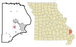 Thumbnail for File:Cape Girardeau County Missouri Incorporated and Unincorporated areas Gordonville Highlighted.svg