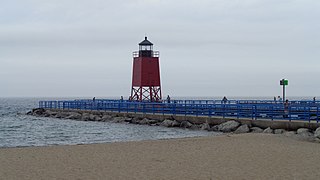 Charlevoix South Pier Light Station Lighthouse in Michigan, United States