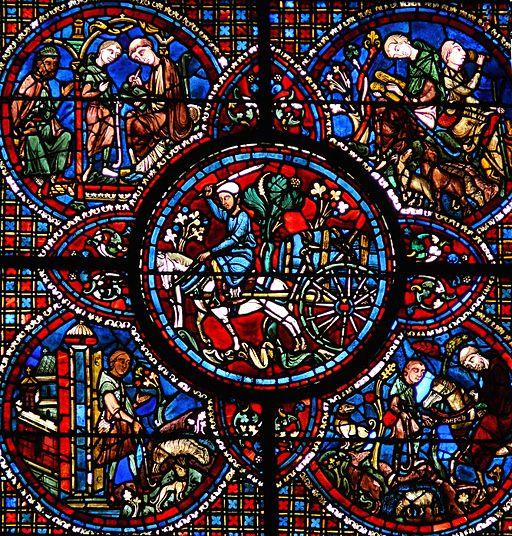 Chartres - Vitrail de la Vie de saint Lubin-1