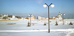 Vintermotiv från centrala Tjeboksary.