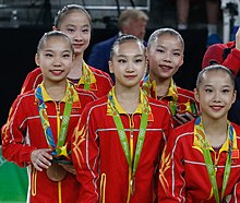 Chinese women at the 2016 Olympic Games China 2016Olympics WAG.jpg