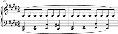 Chopin Prelude No. 15, bars 28-29 Chopin Prelude No. 15, bars 28-30.png