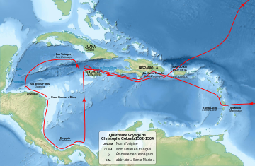 Columbus’ fourth voyage 1502-1504