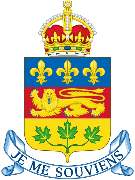 File:Coat of arms of Quebec.svg