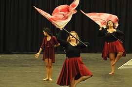 Columbus saints winterguard 2016 flags.jpg