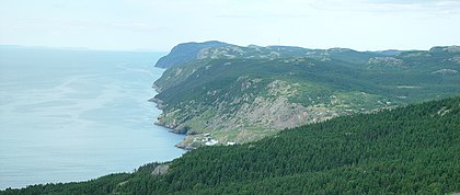 View of Conception Bay, Newfoundland and Labrador, looking north from Portugal Cove
47deg36.50'N 52deg51.34'W / 47.60833degN 52.85567degW / 47.60833; -52.85567. Bay de Verde and Baccalieu Island can be seen in the distance. Conceptionbay northview.jpg