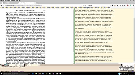 Proofreading software showing original text on left and edited text on the right.