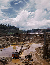 Douglas Dam during construction. Douglas Dam Construction.jpg