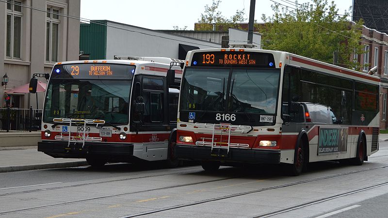 File:Dufferin Gate Loop TTC 9009 and 8166 departing.JPG