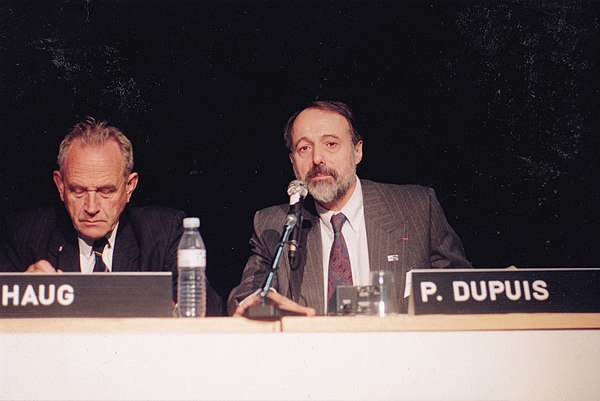 Dupuis and Haug during a GSM meeting in Belgium, April 1992