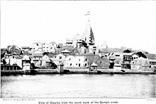 View of Dwarka from the south bank of the Gomti creek, 1909