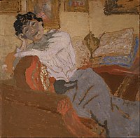 Lucy Hessel on a sofa (1900)