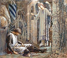 The Earthly Paradise (Sir Lancelot at the Chapel of the Holy Grail) by Edward Burne-Jones (1890s) Edward Coley Burne-Jones - The Earthly Paradise (Sir Lancelot at the Chapel of the Holy Grail).jpg