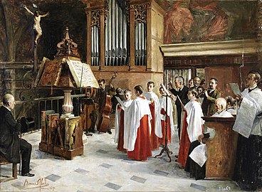 En el coro, de Vicente Borrás y Abella. 1890. (Museo del Prado, Madrid).
