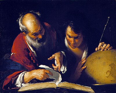 Ératosthène enseignant à Alexandrie (Bernardo Strozzi).