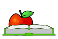 Bild 14) Der Apfel liegt hinter dem Buch. Das Buch liegt vor dem Apfel.