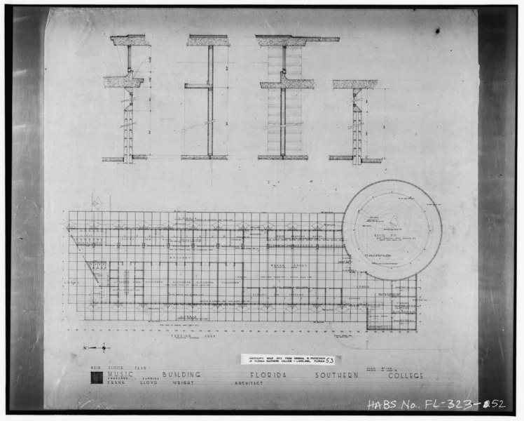 File:FLOOR PLAN - Florida Southern College, McDonald and Johnson Avenues, Lakeland, Polk County, FL HABS FLA,53-LAKE,1-52.tif