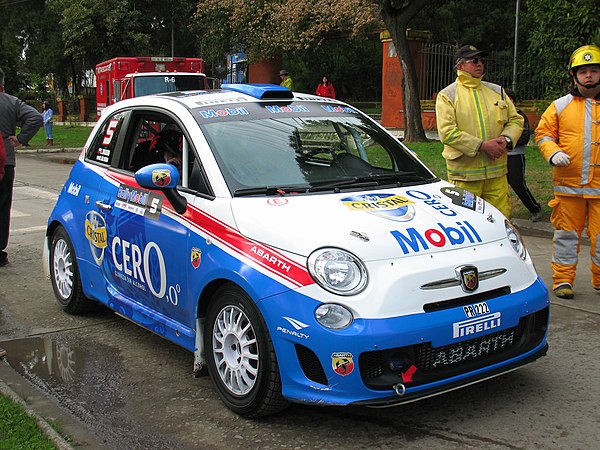 An Abarth 500 Rally R3T.