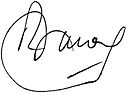 Reynaldo Benito Antonio Bignone, podpis