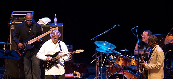 Christian McBride, John McLaughlin, Vinnie Colaiuta and Garrett in 2008