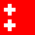 Η σημαία των εδαφών της Ερζεγοβίνης, (1600-1620) υπό τον Οίκο Κόσατσα.