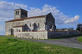 Church and churchyard of Fontaine, (S.-W. view), Dordogne, France