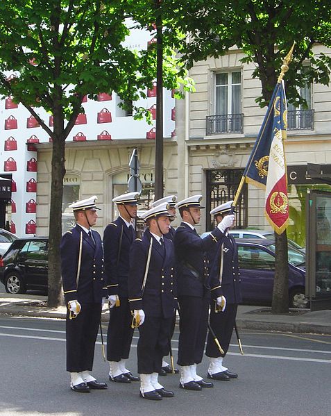 Officer-designates from the École during ceremonies of the 8 May